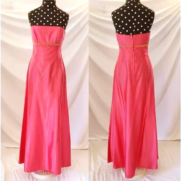 Alfred Angelo Dresses & Skirts - SALE Pink strapless gown dress 7/8 gold beading